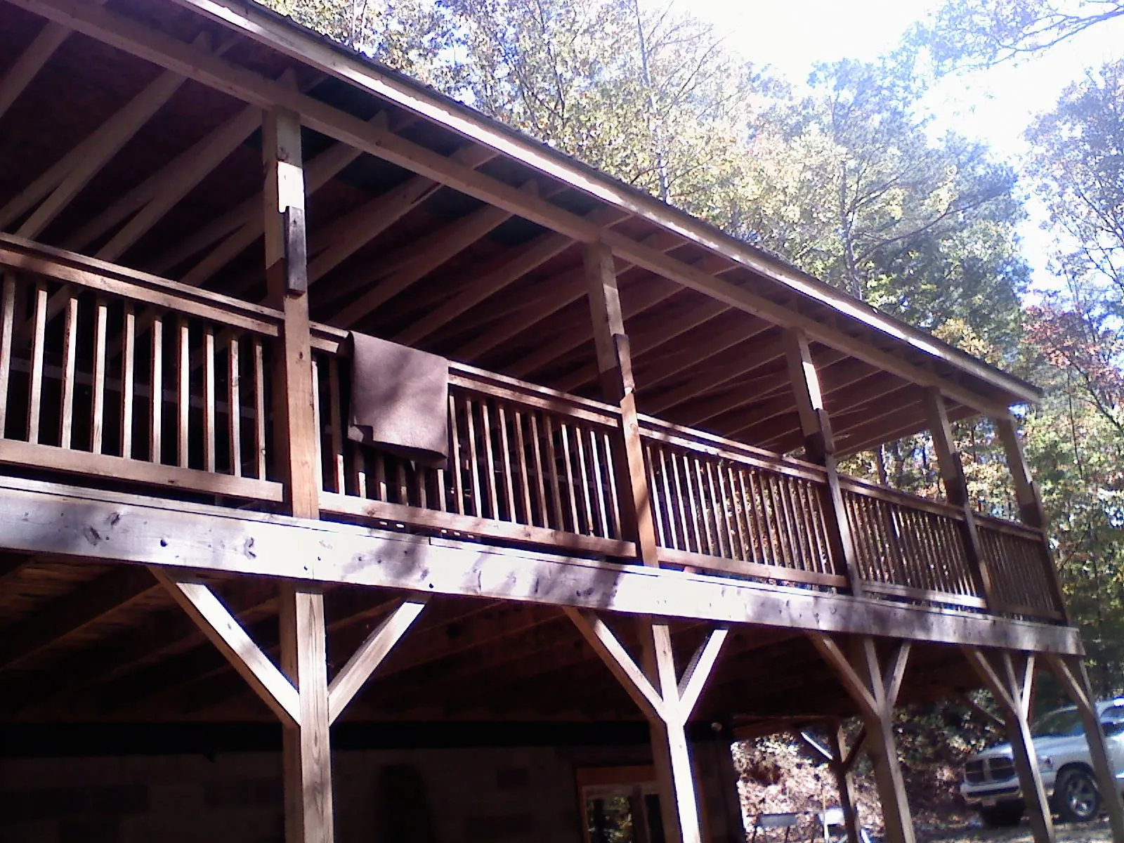 Timber framing under a new elevated porch and deck — Roof Leak Repair in Newfane by Roofing Brothers